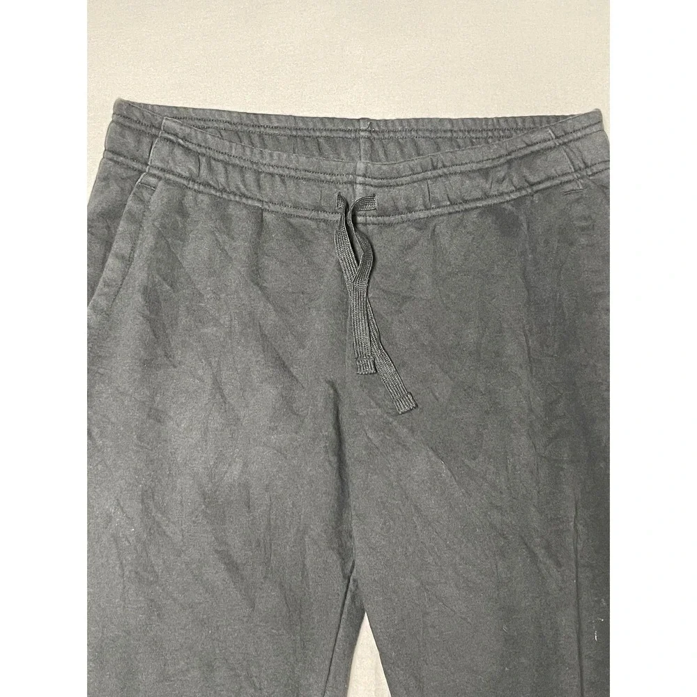Adidas Mens Large Black Logo Joggers Sweatpants Drawstring Cuffed Pants
